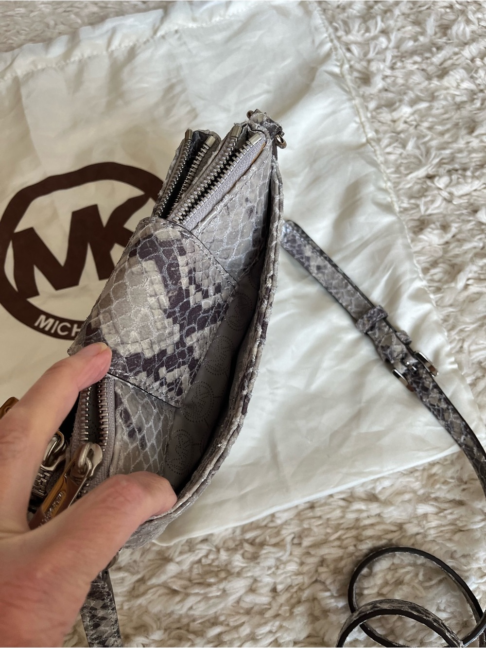 Michael Kors Fulton Python leather Crossbody Bag - Picture 7 of 7